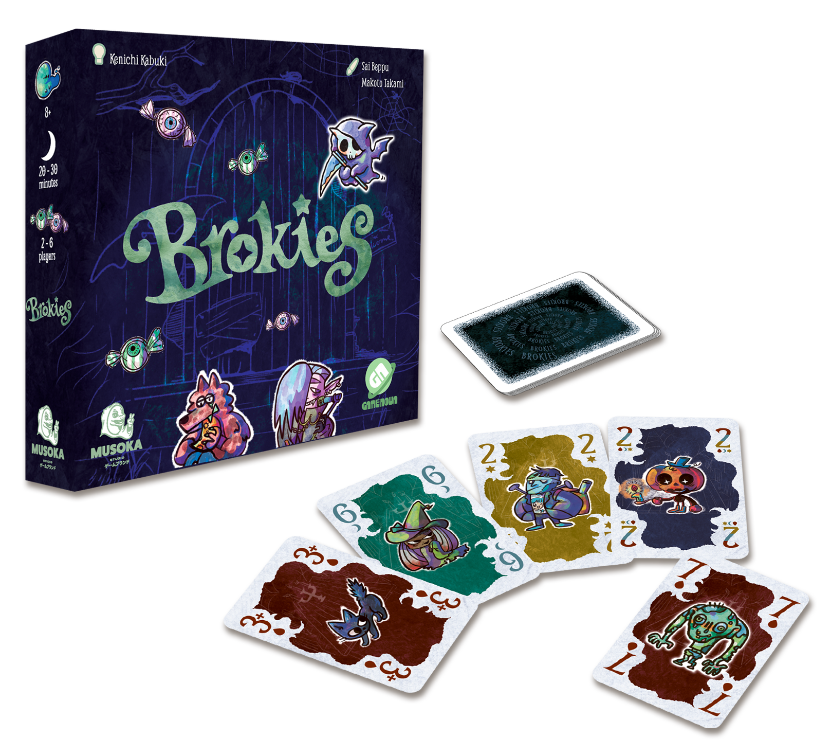 Brokies box and cards, exploded view