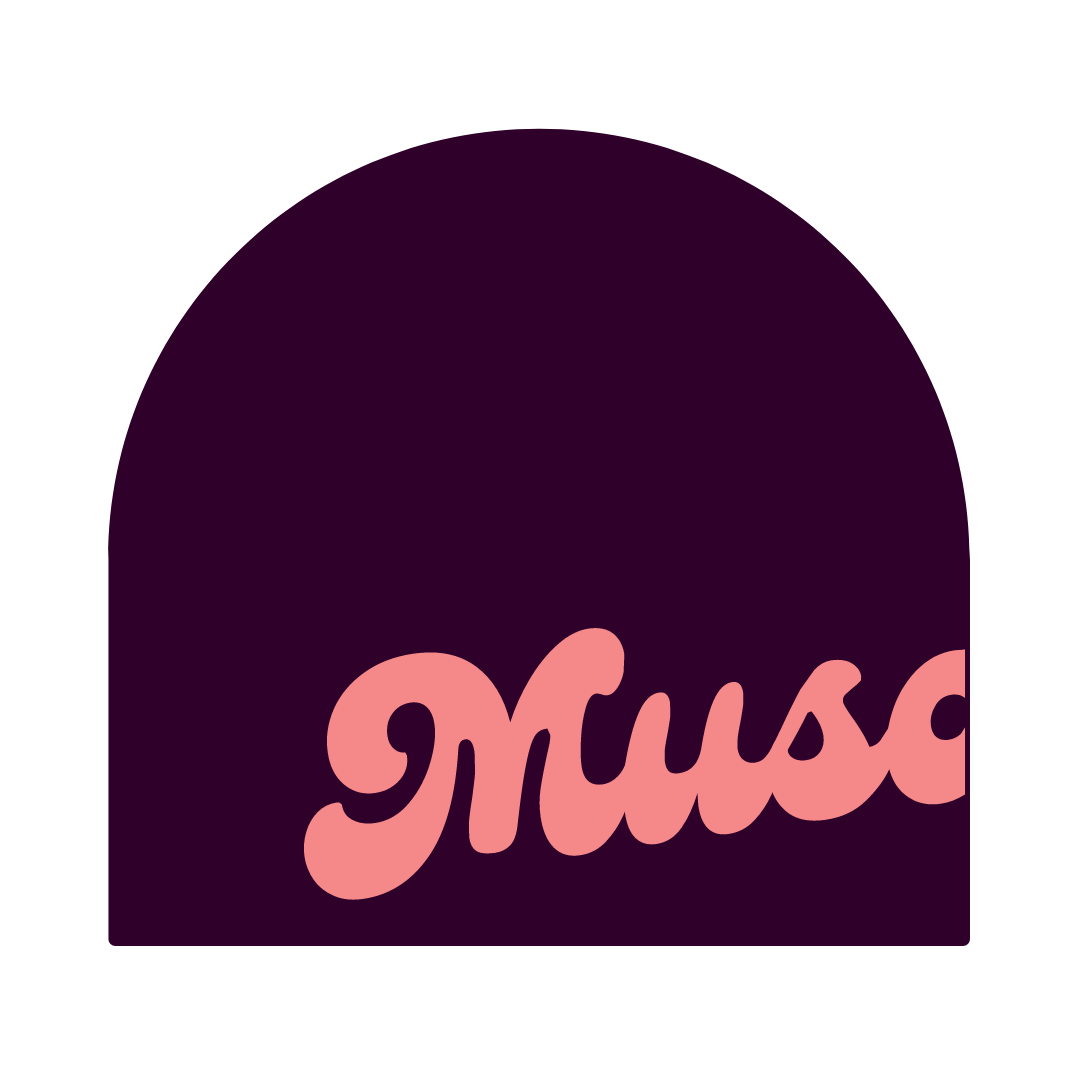 Musoka Studio beanie in purple and pink, 100% cotton, unisex one size