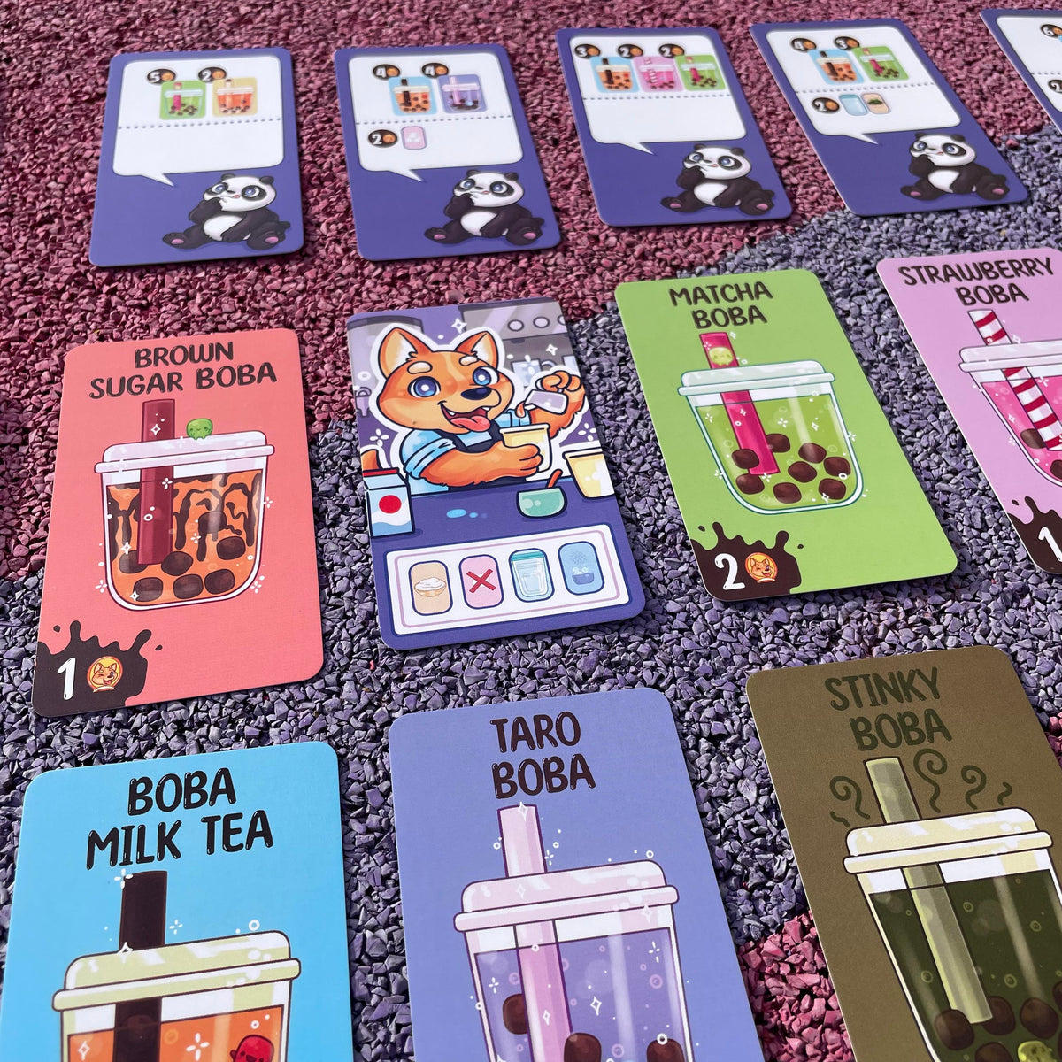Boba Life customer order cards and bubble tea toppings