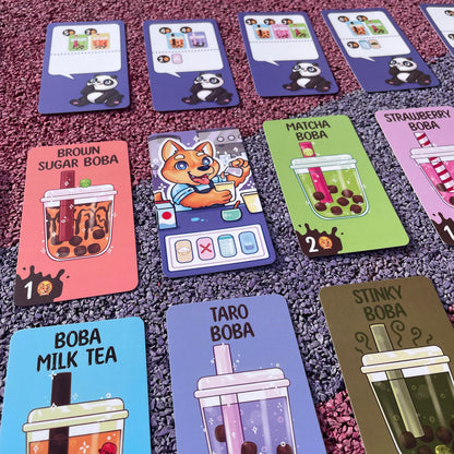 Boba Life customer order cards and bubble tea toppings