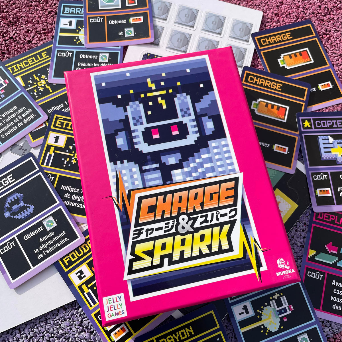 Charge & Spark robot cards: Lightning, Counter and Move