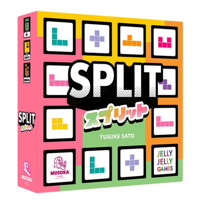 SPLIT card game box, 3D view — Musoka Studio speed puzzle game