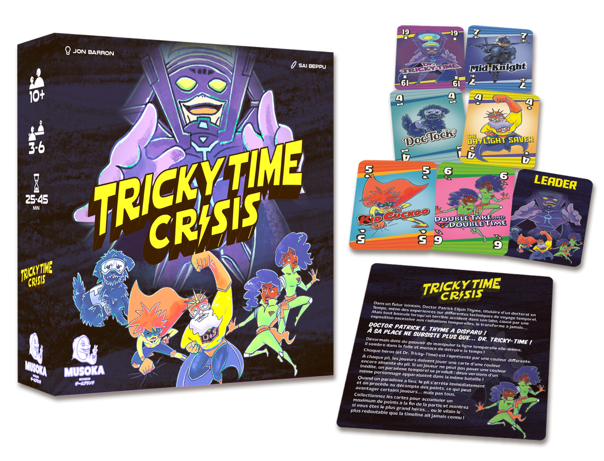 Tricky Time Crisis components, exploded view of the box contents