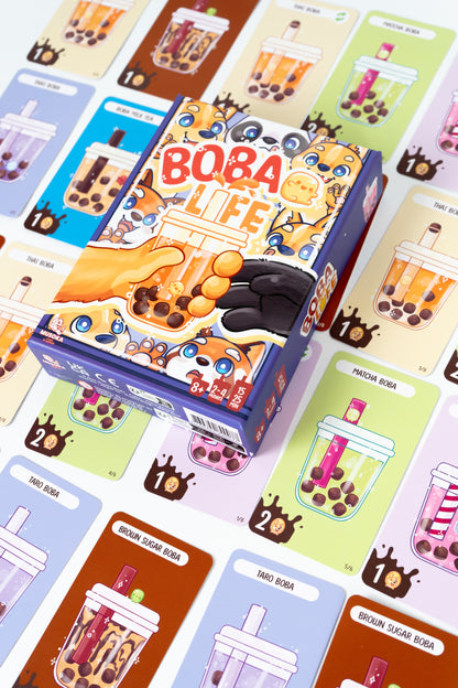 Boba Life cards spread out with the Boba Line in play
