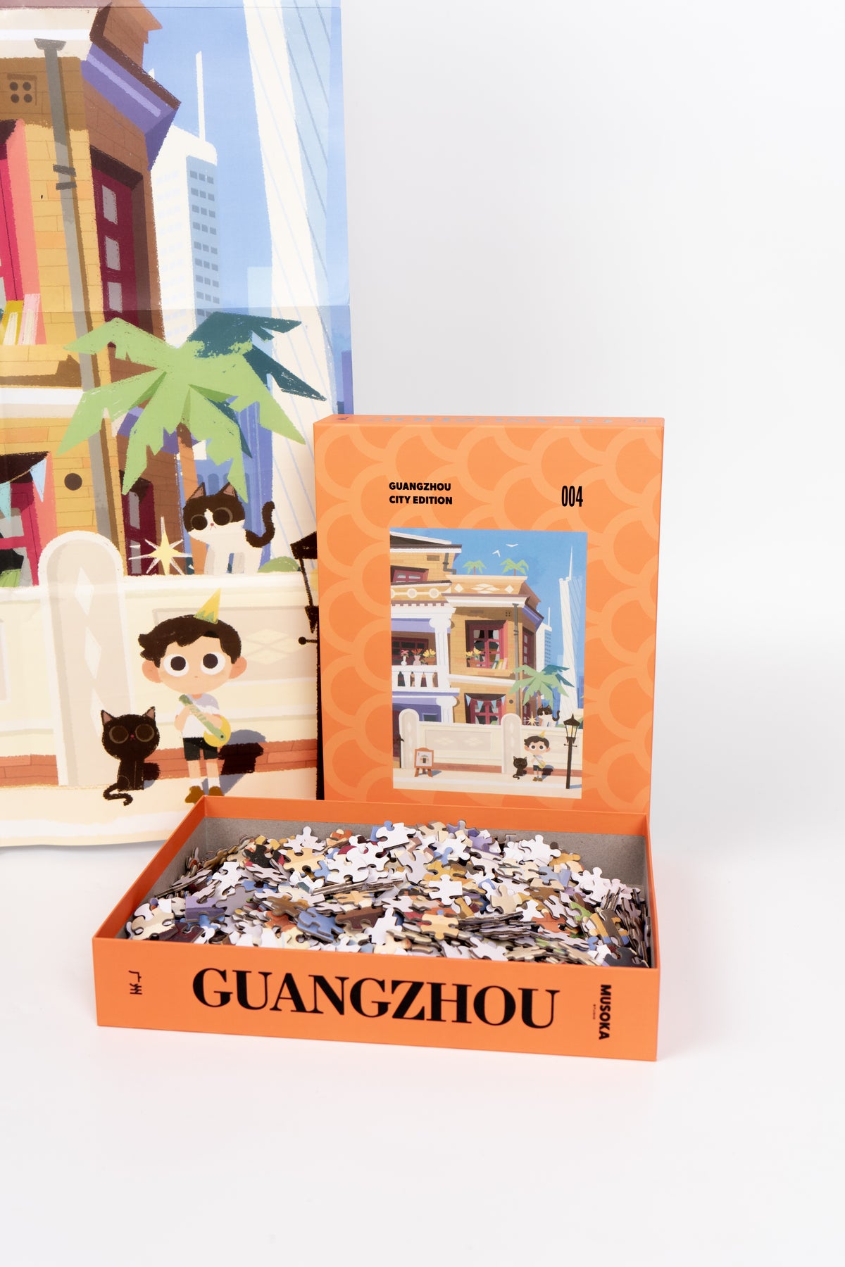 Completed Guangzhou 1000-piece puzzle, 50x70 cm